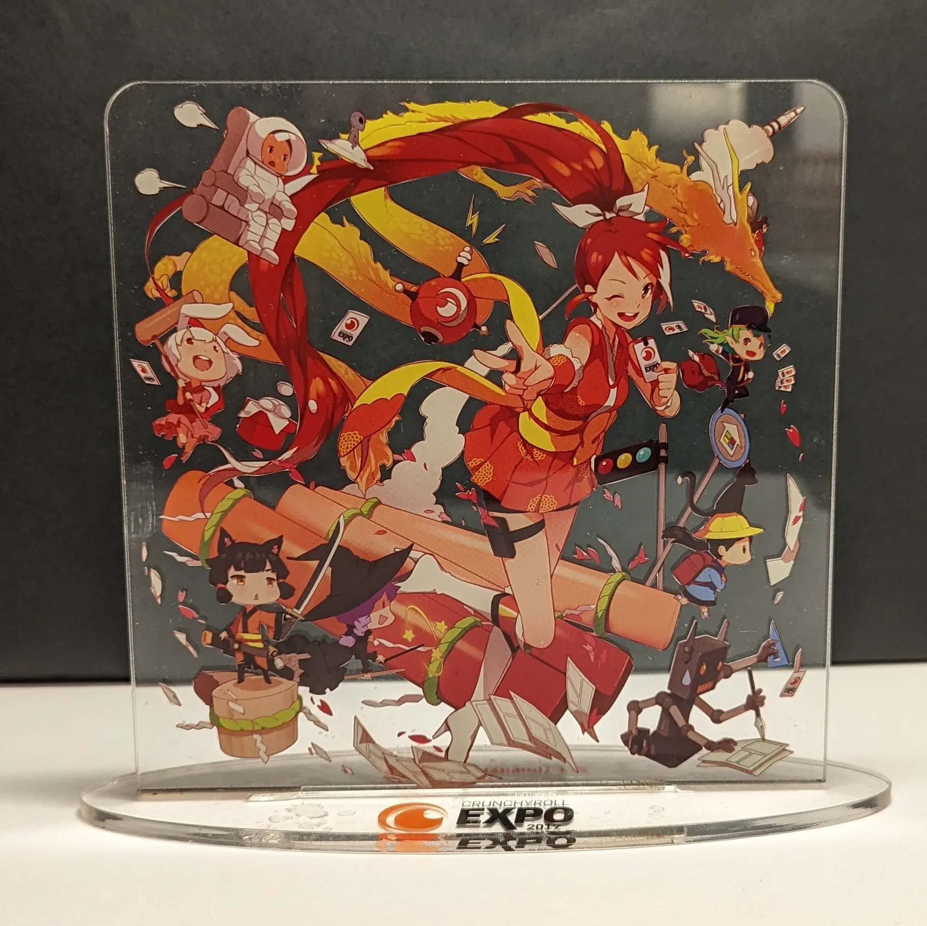 Image showing an acrylic stand of the mascot character Crunchyroll Hime.